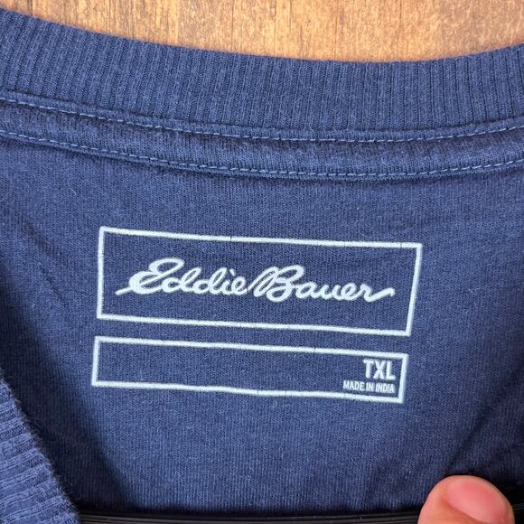 Eddie Bauer Mens Sweatshirt Blue Moose Graphic Thermal Pullover Long Sleeve TXL - Picture 12 of 14